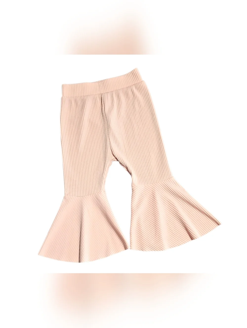 No Brand Girls' Pleated Flare Leggings - Blush Pink Size 80 12-18 Months